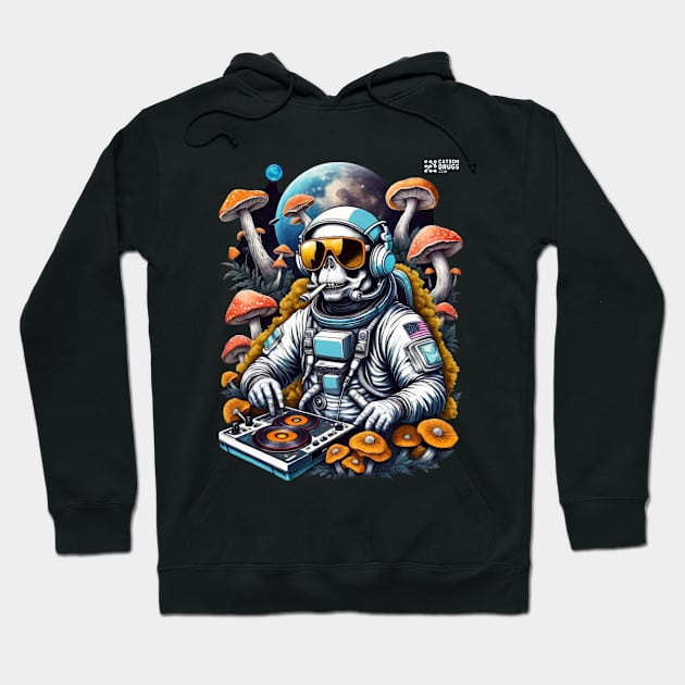 Psychedelic Dj Astronaut - Catsondrugs.com - astronaut, space, stars, galaxy, nasa, cool, planets, funny, universe, astros, astronomy, trippy, surreal, asteroidday, planet Scale Hoodie by catsondrugs.com